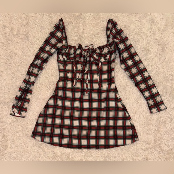 House of CB Checkered Mini Dress - Green and Red - Picture 3 of 6